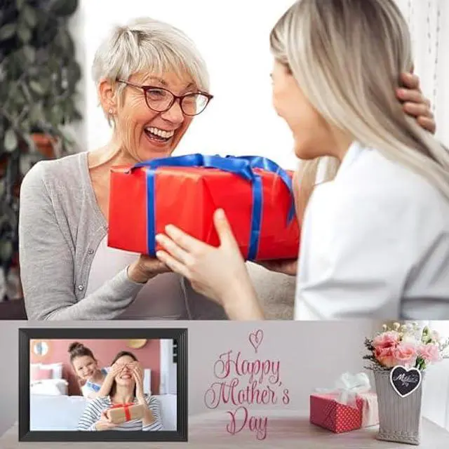 Alt view image 2 of 5 - Digital Picture Frames Load from Phone, Frameo 10.1 inch Smart WiFi Digital Photo Frames You Can Send Pictures to, 1280x800 IPS LCD Touch Screen, Built in 32GB for Friends and Family