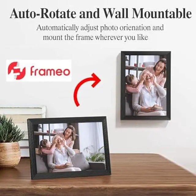 Alt view image 5 of 5 - Digital Picture Frames Load from Phone, Frameo 10.1 inch Smart WiFi Digital Photo Frames You Can Send Pictures to, 1280x800 IPS LCD Touch Screen, Built in 32GB for Friends and Family