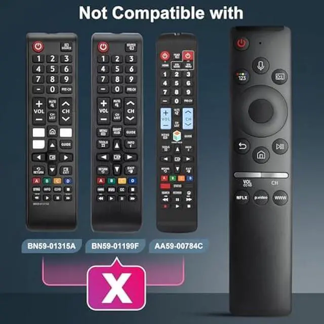 Alt view image 4 of 6 - Voice Remote for Samsung Smart TV QLED UHD Frame Curved Solar 4K 8K Q60 Q70 Q80 Q90 8 Series 9 Series TU8000 AU8000 CU7000 CU8000 DU7200 DU8000 Voice Remote Control Replacement