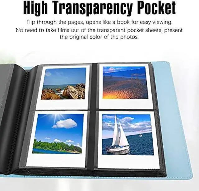 Alt view image 5 of 6 - 192 Pockets Photo Album for Polaroid 600 Itype Pictures, Large Photo Album for Polaroid i-Type, 600, SX-70 Instant Photos, Picture Book Capacity 192 Photos for Fujifilm Wide Instant Camera (Blue)