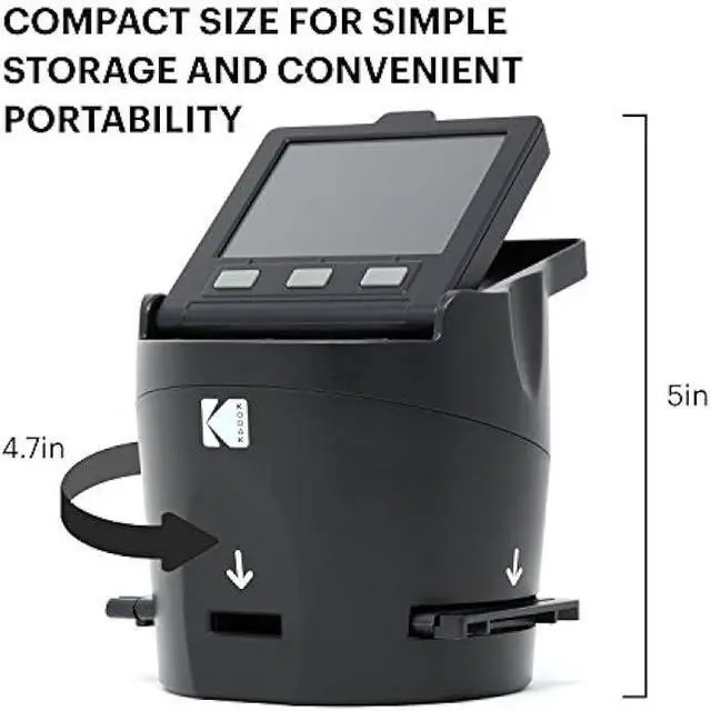 Alt view image 4 of 5 - Kodak SCANZA Digital Film & Slide Scanner  Converts 35mm, 126, 110, Super 8 & 8mm Film to JPEG with 3.5 LCD, Easy-Load Inserts & Adapters