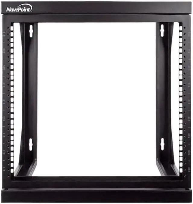 Alt view image 5 of 6 - NavePoint 9U Open-Frame Server Rack for 19 IT Network Equipment & A/V Devices Free Standing or Wall Mount with 180 Degrees Gate Swing, Black