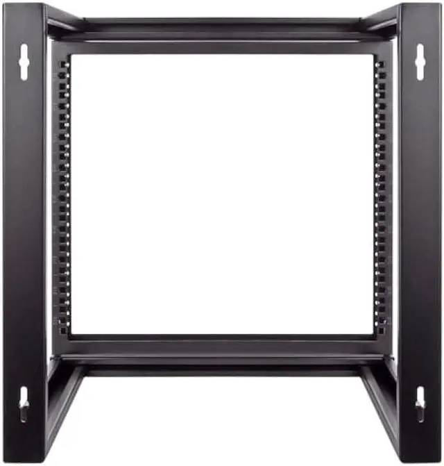 Alt view image 6 of 6 - NavePoint 9U Open-Frame Server Rack for 19 IT Network Equipment & A/V Devices Free Standing or Wall Mount with 180 Degrees Gate Swing, Black