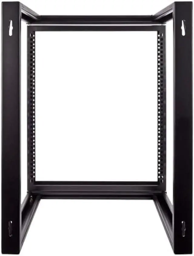 Alt view image 6 of 6 - NavePoint 12U Open Frame Server Rack for 19 IT Network Equipment & A/V Devices, Free Standing or Wall Mount Rack with 180 Degrees Gate Swing, Black