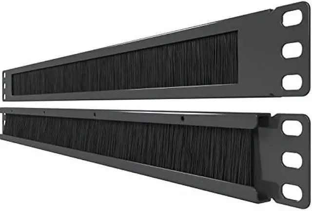 Main image of 1U Brush Panel (2 Pack) 19 inch Rackmount Strip Cable Management Spacer for Network Server Rack Cabinet Enclosure - High Density Filler (Increased Airflow - Decreased Dust Accumulation) Tupavco TP1710