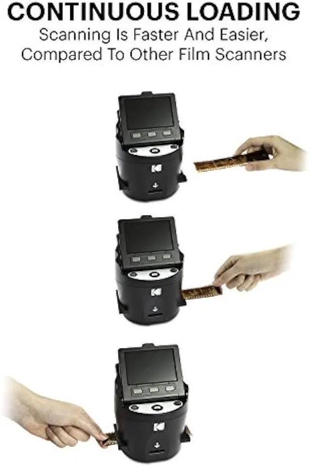 Alt view image 5 of 5 - Kodak SCANZA Digital Film & Slide Scanner  Converts 35mm, 126, 110, Super 8 & 8mm Film to JPEG with 3.5 LCD, Easy-Load Inserts & Adapters