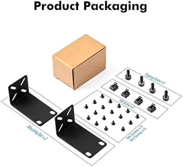 Alt view image 5 of 7 - MokerLink Rack Mount Kit for 12.6 inch Switches, Adjustable Hole Distance 14-30mm, Mount a 12.6 Wide to a 19 Equipment Rack, Compatible for Netgear, Cisco, D-Link, TRENDnet, Dell 12.6 inch Products