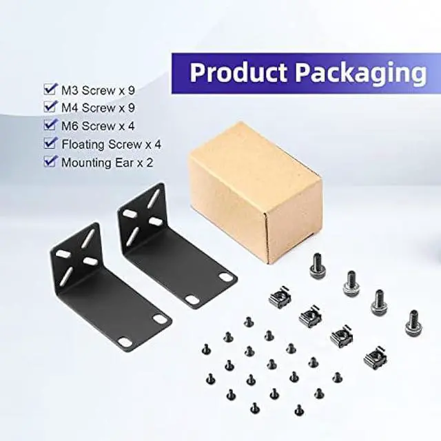 Alt view image 5 of 7 - Rack Mount Kit for 12.6 inch Switches, Adjustable Rack Ears for Netgear, Cisco, D-Link, TRENDnet and Dell Products, Mount 12.6 Wide to 19 Equipment, Adjustable Hole Distance 14-30mm