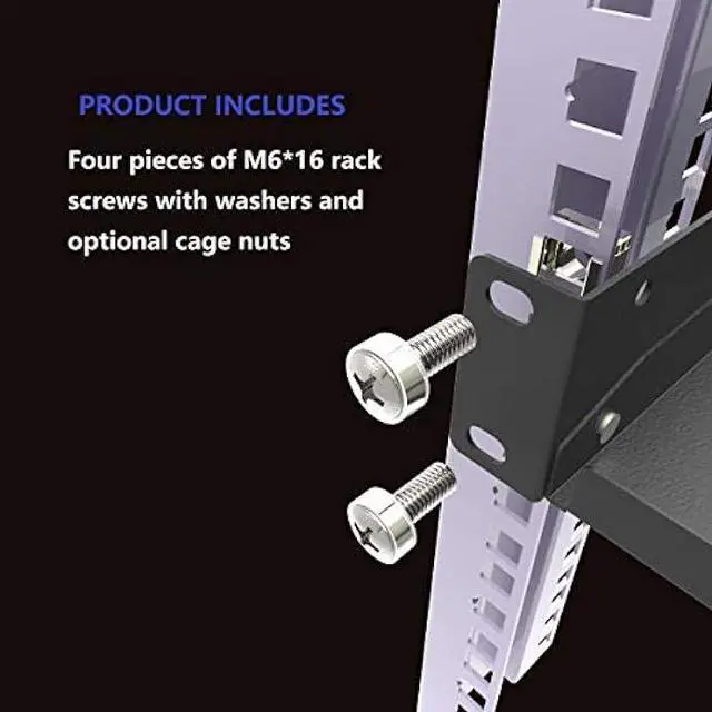 Alt view image 5 of 5 - Jingchengmei 1U Disassembled Vented Cantilever Server Rack Mount Shelf 6(152mm) Depth for 19-Inch Network/AV Equipment Rack and Cabinet(1U6V)