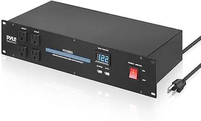 Main image of PylePro PDU Power Strip Surge Protector - 3600 Watt 15 Amp 20 Outlet Heavy Duty Electric Extension Cord - 2U Rack Mount Power Conditioner w/ AC Filter - PCO885