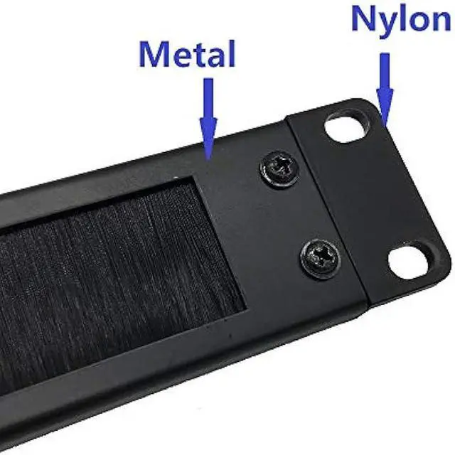Alt view image 4 of 5 - Jingchengmei 1U Disassembled Rack Mount Cable Management Panel with Brush for Cable Entry for 19-Inch Rack or Cabinet Black (BF01UAB2)