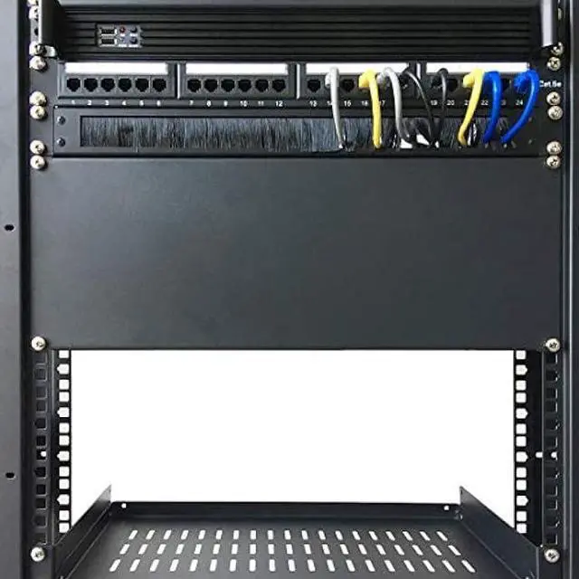 Alt view image 3 of 5 - Jingchengmei 1U Disassembled Rack Mount Cable Management Panel with Brush for Cable Entry for 19-Inch Rack or Cabinet Black (BF01UAB2)
