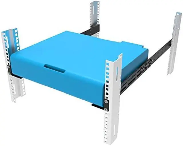 Alt view image 2 of 5 - 1U Universal Rack Mount Rails- 4-Post Server Rack Shelf Rail 16-29 inches Adjustable Depth for APC HP IBM DELL Compaq