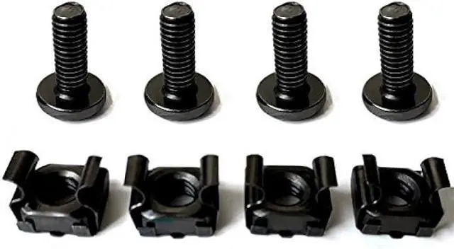 Alt view image 4 of 5 - 60-Pack M6 x 16mm Screws and Cage Nuts for Server Shelf Cabinets Rack Mount 1U 2U 6U 12U Rack Screw cage nut - Black