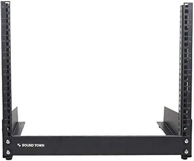 Alt view image 3 of 5 - Sound Town 8U 2-Post Desktop Open-Frame Rack, for Audio/Video, Network Switches, Routers, Patch Panels (ST2PF-8LW)