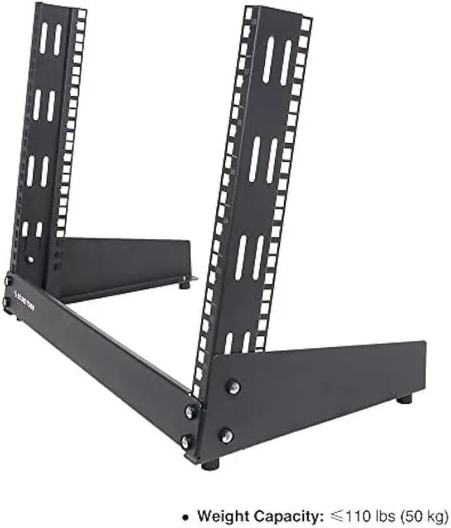Alt view image 4 of 5 - Sound Town 8U 2-Post Desktop Open-Frame Rack, for Audio/Video, Network Switches, Routers, Patch Panels (ST2PF-8LW)