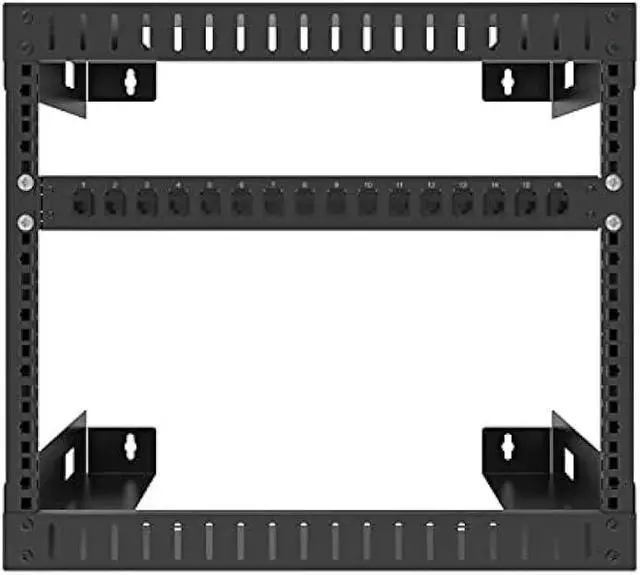 Alt view image 4 of 5 - Jingchengmei 16-Port 1U Hinged Rack Blank Patch Panel for Keystone Jack Cat.6 or Cat.5E, 19 Rackmount (H1UKS16H, Black)