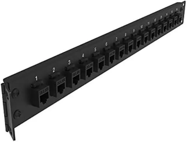 Alt view image 5 of 5 - Jingchengmei 16-Port 1U Hinged Rack Blank Patch Panel for Keystone Jack Cat.6 or Cat.5E, 19 Rackmount (H1UKS16H, Black)