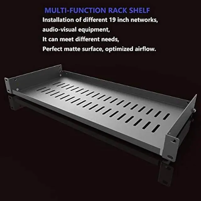 Alt view image 5 of 5 - Jingchengmei 2 Pack of 1U Disassembled Vented Cantilever Server Rack Mount Shelf 8 (203mm) Deep for 19 Network Cabinet or Equipment Rack (8V2PC)