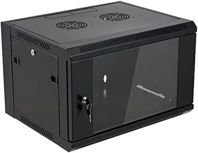 Main image of 6U Wall Mount Server Cabinet Network Rack Enclosure Locking Glass Door by Tedgetal
