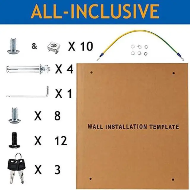 Alt view image 6 of 6 - 6U Wall Mount Server Cabinet Network Rack Enclosure Locking Glass Door by Tedgetal