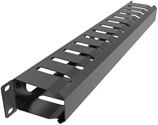 Main image of Jingchengmei All Metal 1U 19 Inch Server Rack Wire Management System-Horizontal Rack Mount 12 Larger Slots Cable Manager (AHMMA1U12S, Black)