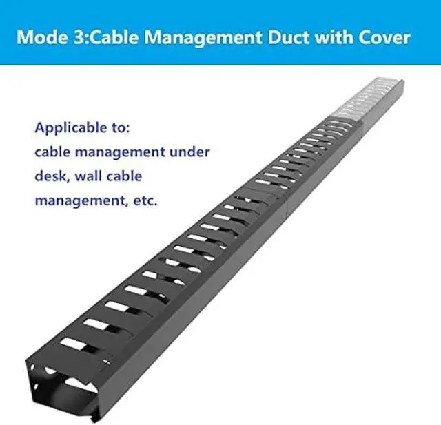 Alt view image 4 of 5 - Jingchengmei All Metal 1U 19 Inch Server Rack Wire Management System-Horizontal Rack Mount 12 Larger Slots Cable Manager (AHMMA1U12S, Black)