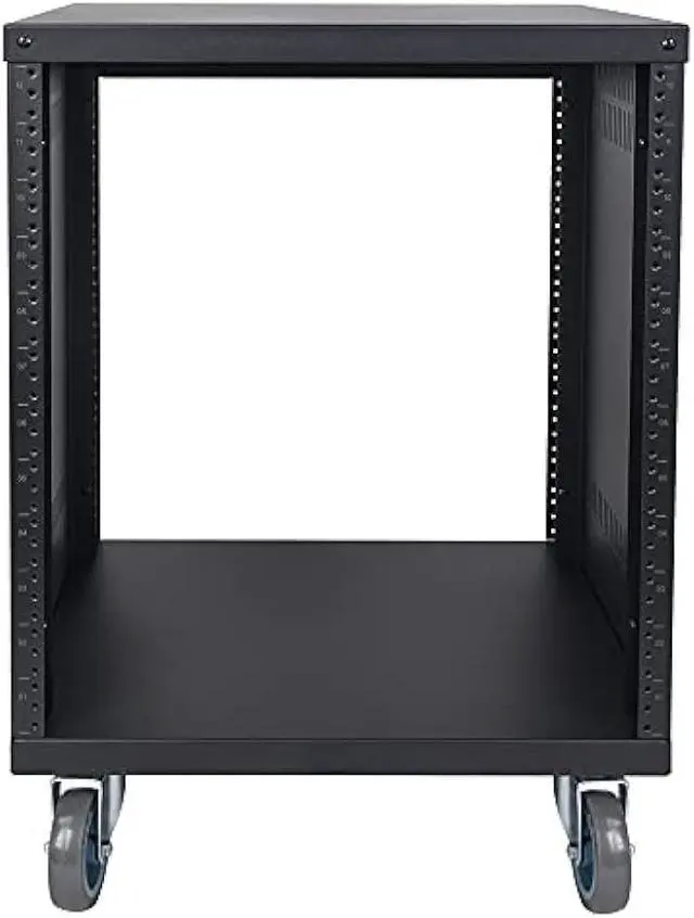 Alt view image 4 of 6 - Sound Town 12U Universal Steel Rack, w/ 3 Locking Casters, Vented Side Panels for Audio Video, Server and Network Equipment (STRK-M12U)