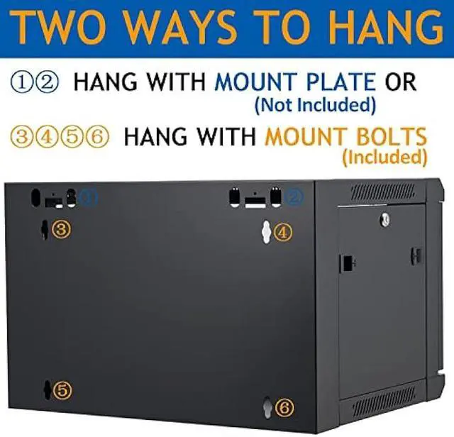 Alt view image 4 of 6 - 6U Wall Mount Server Cabinet Network Rack Enclosure Locking Glass Door by Tedgetal