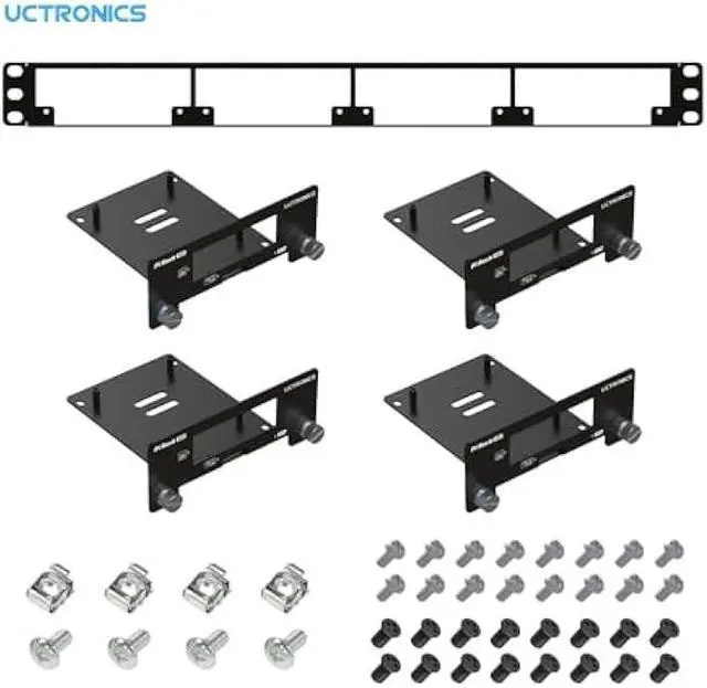 Alt view image 2 of 6 - UCTRONICS 19 1U Rack Mount for Raspberry Pi with SSD Mounting Brackets, Thumbscrews Front Removable Bracket Supports Up to 4 Raspberry Pi 5, 3B/3B+, 4B and 4 SSDs, Option SD Card Adapter