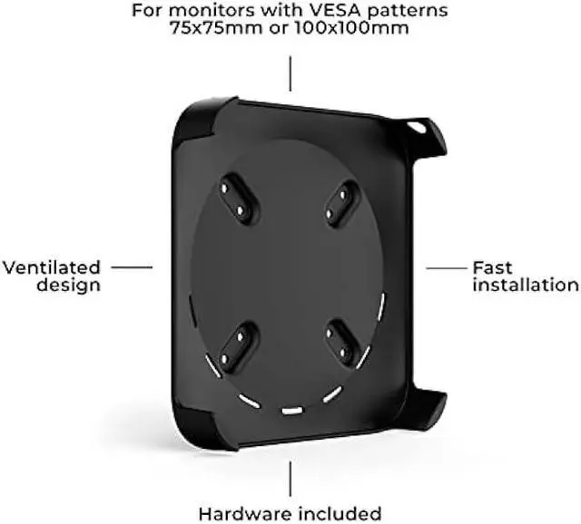 Alt view image 4 of 5 - HumanCentric Mount Compatible with Mac Mini, Custom Mount Adapter for Wall, Rack, Under Desk, Behind Monitor, 75x75mm and 100x100mm VESA Patterns, Does Not Work with 2024 M4 Mac Mini