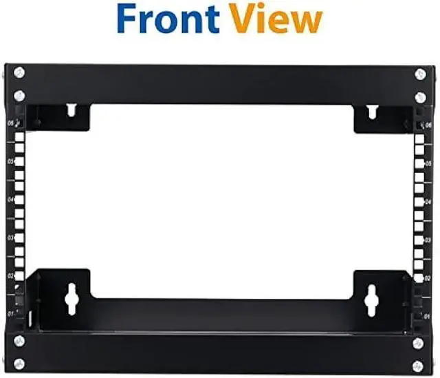Alt view image 3 of 6 - 6U Wall Mount Rack Open Frame 19 Inch Server Equipment Network Cabinet 18 inches Depth Black by Tedgetal
