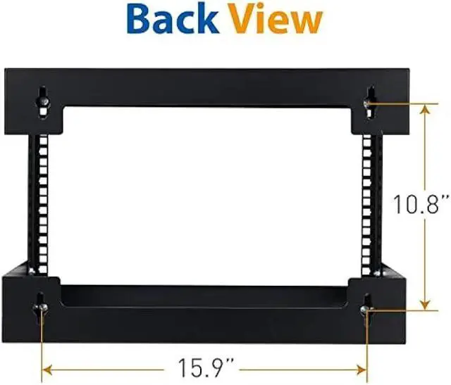 Alt view image 4 of 6 - 6U Wall Mount Rack Open Frame 19 Inch Server Equipment Network Cabinet 18 inches Depth Black by Tedgetal