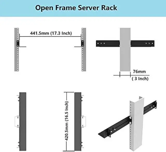 Alt view image 4 of 5 - JINGCHENGMEI 1U 19inch Server Rack Rails -15-24 inch Adjustable Depth for Universal 4-Post or 2-Post Rack Mount Rails for Network Equipment, Server, UPS Mounting Rail Kit (1URR15-24IN)