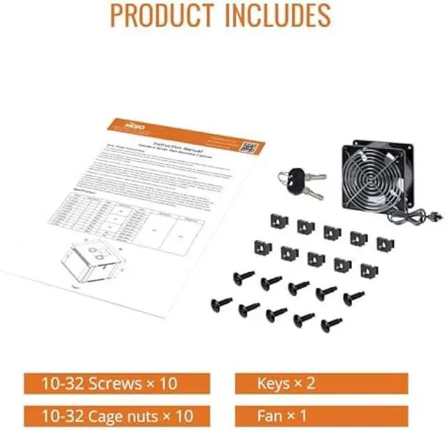 Alt view image 6 of 6 - Tecmojo 9U Wall Mount Server Cabinet IT Network Rack Enclosure Lockable Door and Side Panels Black,Cooling Fan, Glass Door, 17.7inch Depth,for 19 IT Equipment, A/V Devices