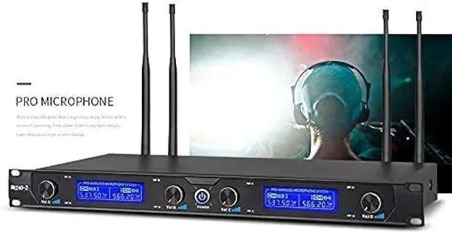 Alt view image 2 of 5 - MicrocKing Wireless Microphone System, UHF Cordless Mic Set with 2 Handheld Mics/2 Lavalier Bodypacks, Metal Build, Fixed Frequency, Long Range, Ideal for Karaoke/Party/Wedding/Concert