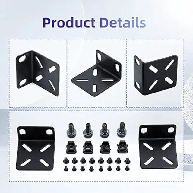 Alt view image 6 of 6 - Rack Mount Kit Universal 1U Rack Ears with Adjustable Holes Distance, Compatible for Most Cisco, NETGEAR,Dell, D-Link, Linksys, TRENDnet and Buffalo Tech Switches