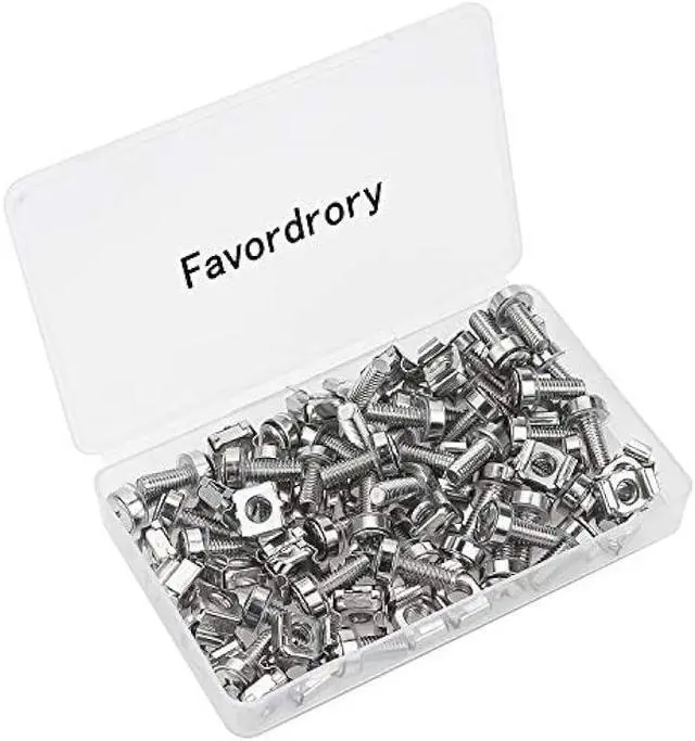 Alt view image 2 of 6 - 30 Pack M6 x 20mm Rack Mount Cage Nuts, Screws and Washers for Rack Mount Server Cabinet, Rack Mount Server Shelves, Routers (Silver)