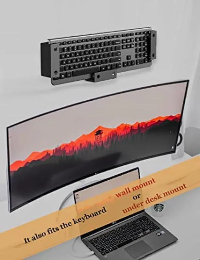 Alt view image 3 of 7 - Under Desk Laptop Holder Under Desk Rack Mount for Keyboard & Small Devices Also Fit for Cable Box Wall Mount Tray Organizer Like Routers, Modems, Network Switch and More