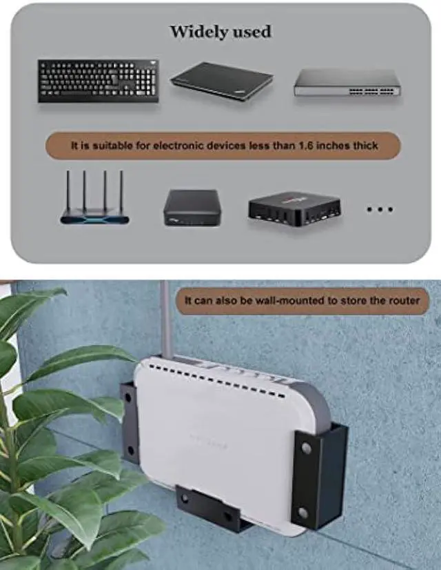 Alt view image 4 of 7 - Under Desk Laptop Holder Under Desk Rack Mount for Keyboard & Small Devices Also Fit for Cable Box Wall Mount Tray Organizer Like Routers, Modems, Network Switch and More