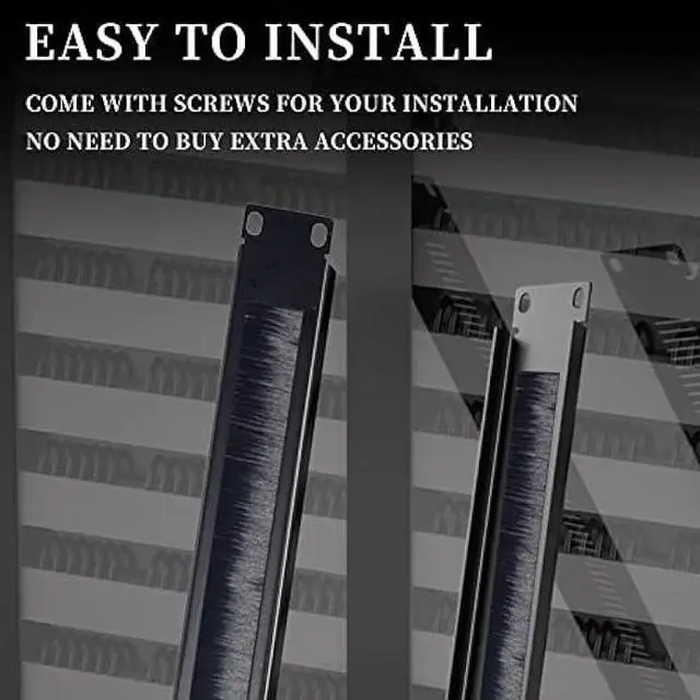Alt view image 3 of 6 - 1U Brush Panel Disassembled Rack Mount Cable Management Panel, Horizontal Grommet Strip Server Rack for 19 Inch Rack or Network Cabinet-5Pack (1U-5PACKS)