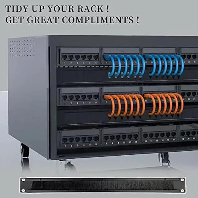 Alt view image 5 of 6 - 1U Brush Panel Disassembled Rack Mount Cable Management Panel, Horizontal Grommet Strip Server Rack for 19 Inch Rack or Network Cabinet-5Pack (1U-5PACKS)