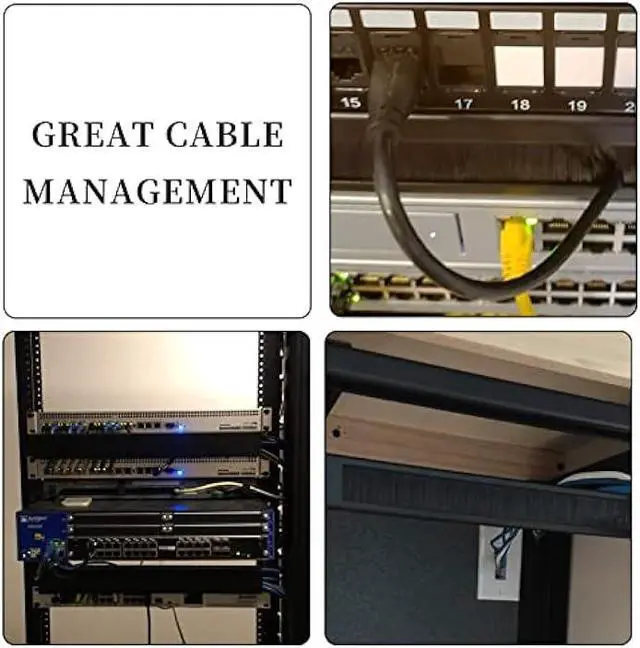 Alt view image 6 of 6 - 1U Brush Panel Disassembled Rack Mount Cable Management Panel, Horizontal Grommet Strip Server Rack for 19 Inch Rack or Network Cabinet-5Pack (1U-5PACKS)