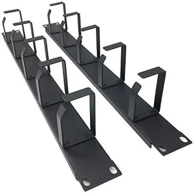 Main image of 2 Pcs of 1U 19 Rack Mount Cable Management Organizer -5 D-Ring Metal Server Rack Cable Manager Wire Management System (5R2PC)