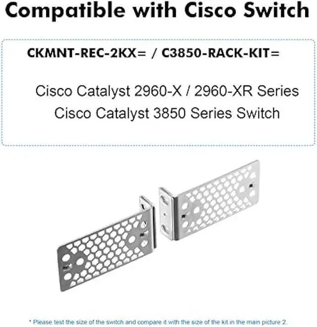 Alt view image 5 of 6 - MokerLink Metal Rack Mount Ear for 17.3 inch Switches, Compatible for Cisco 2960X 2960XR 3650 3850 Network Switch
