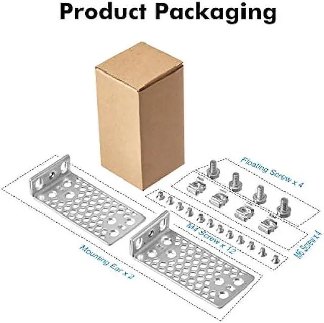 Alt view image 6 of 6 - MokerLink Metal Rack Mount Ear for 17.3 inch Switches, Compatible for Cisco 2960X 2960XR 3650 3850 Network Switch