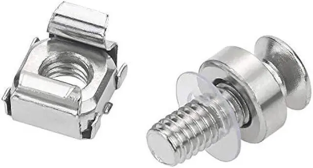 Alt view image 3 of 6 - 30 Pack M6 x 20mm Rack Mount Cage Nuts, Screws and Washers for Rack Mount Server Cabinet, Rack Mount Server Shelves, Routers (Silver)