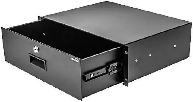 Main image of Navepoint Rack Mount Drawer for 19-Inch Server Cabinet Case Or DJ with Lock and Key 3U Black