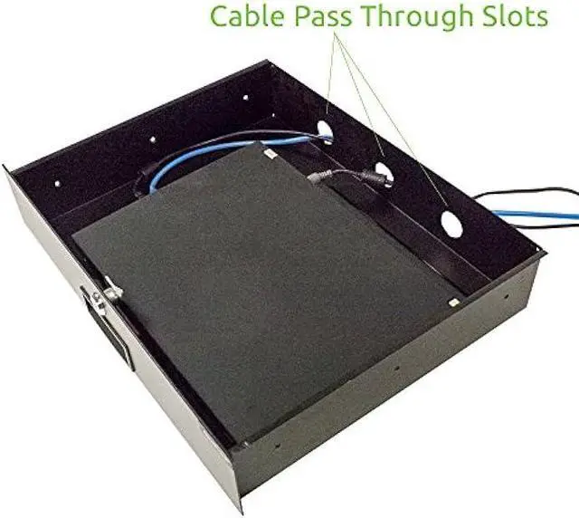 Alt view image 4 of 5 - Navepoint Rack Mount Drawer for 19-Inch Server Cabinet Case Or DJ with Lock and Key 3U Black