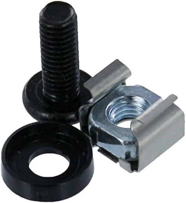 Main image of NavePoint M6 Cage Nuts and Screws for Server Shelves Cabinets - 50 Pk Rack Mount